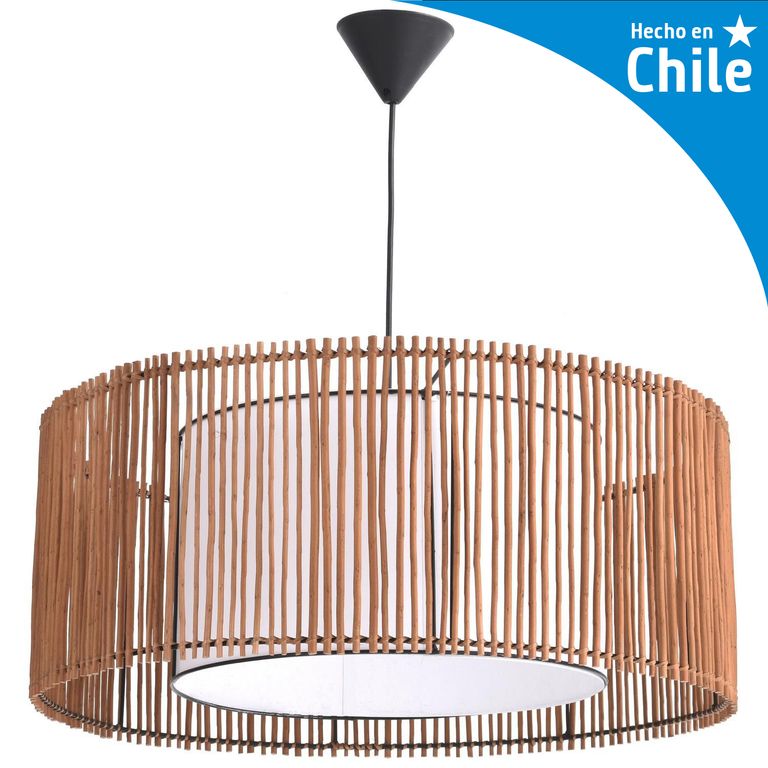 Lámpara Colgante Catalina Mimbre Café