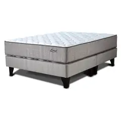 MANTAHUE - Cama 2 Plazas Europea Base Dividida Beige/Blanco