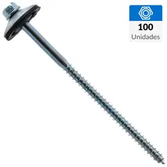 FIXSER - Tornillo Techo Cabeza Hexagonal Madera 4-1/2 " 12 mm 100 Unidades
