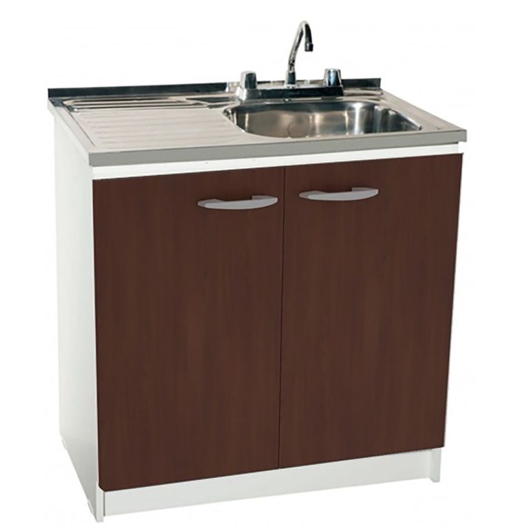 Kit Mueble Para Lavaplatos Izquierdo Chocolate 80 cm/Grifería