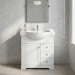 SENSI DACQUA - Kit Mueble Vanitorio Napoles 45x91x80 cm blanco