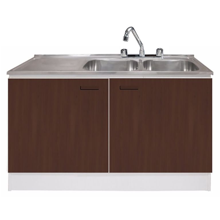 Kit Mueble Para Lavaplatos Izquierdo Chocolate 120 cm/Grifería