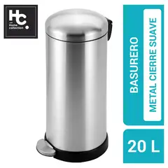 JUST HOME COLLECTION - Papelero 20 Litros Metal Gris/negro