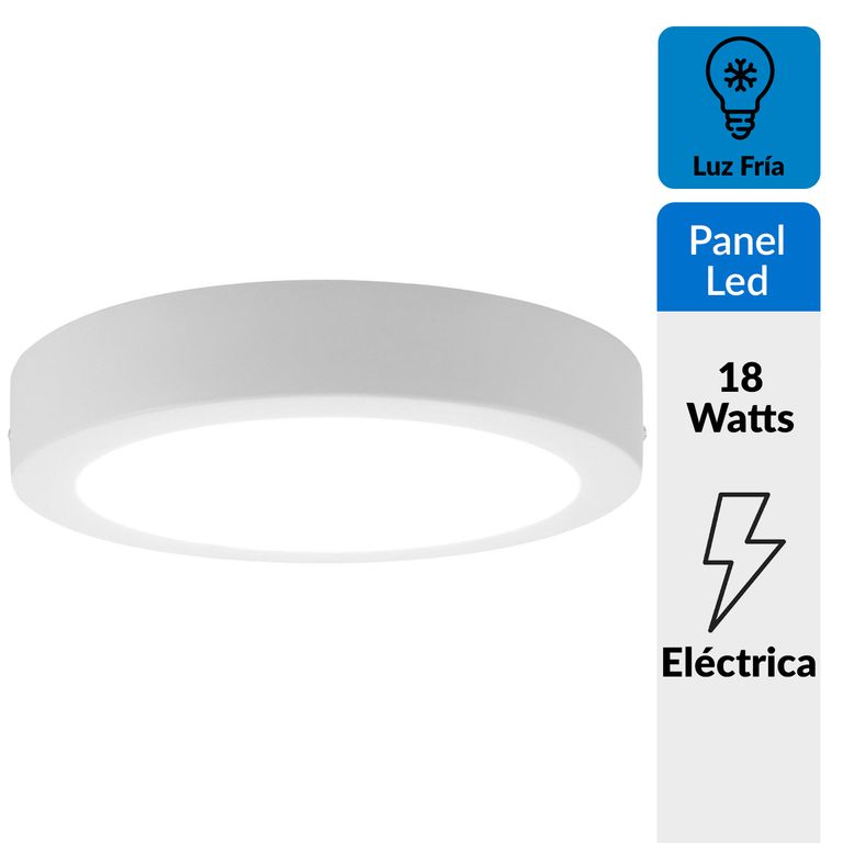 Panel LED circular 24 cm 18 W luz fría