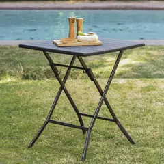 JUST HOME COLLECTION - Mesa Plegable Cuadrada 61.5 cm Negro