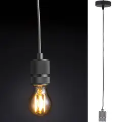 JUST HOME COLLECTION - Lámpara Soquete Decorativa Metal Gris/Plata