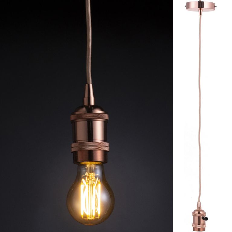 Lámpara Soquete Decorativa Metal Rosa