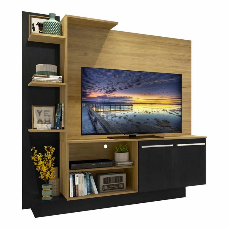 Rack de TV 60 " 165,5x32,5x164 Negro / Café