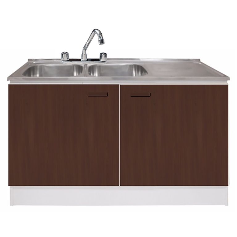 Kit Mueble Para Lavaplatos Derecho Chocolate 120 cm/Grifería