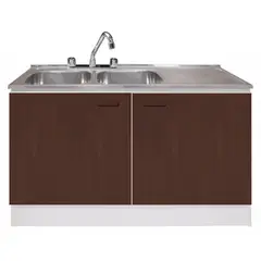 TEBISA - Kit Mueble Para Lavaplatos Derecho Chocolate 120 cm/Grifería