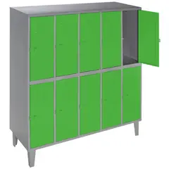MOVILOCKERS - Locker 5 Cuerpos 10 Puerta(s) 137x170x50 cm Gris/Verde