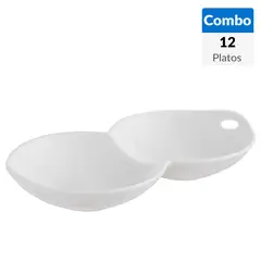 undefined - Combo 12 Platos doble 20 cm blanco