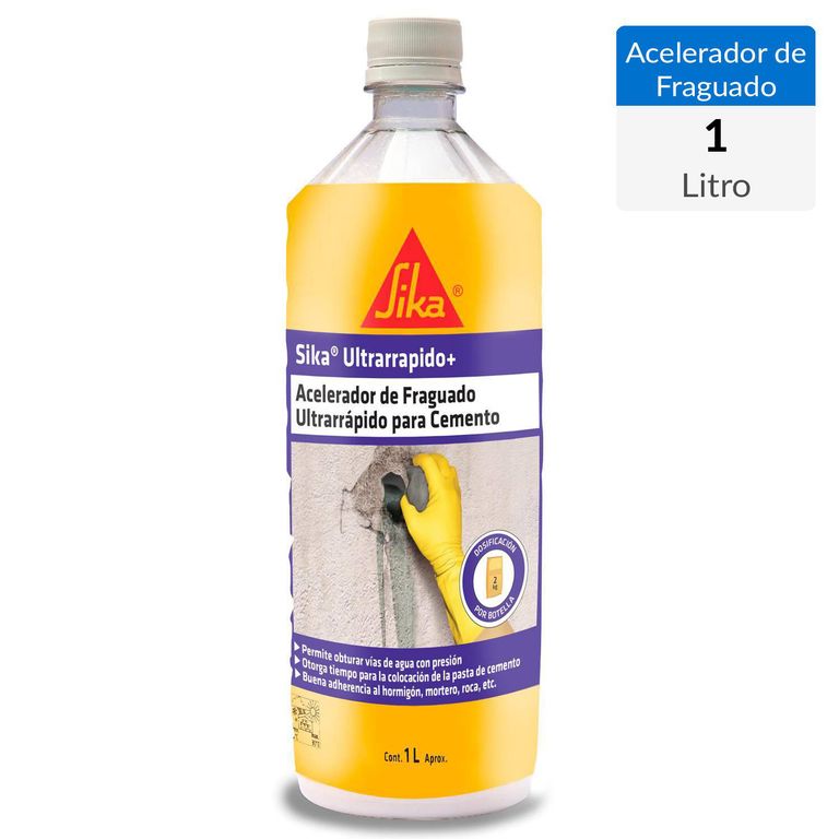 Acelerador Fraguado Ultrarrápido Cemento Ultrarrapido+ Botella 1 Litro