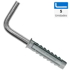 FISCHER - Tarugo sx5 +tornillo escuadra 5 unidades