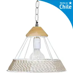CAROLD STEVENS - Lámpara Colgante Prisma Fibras Naturales Café