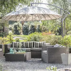 JUST HOME COLLECTION - Quitasol Lateral con Filtro Uv Metal 3x2.45 metros Taupe