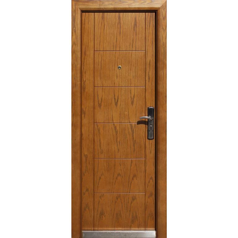 Puerta Exterior Acero 86x205 cm Seguridad Der Natural