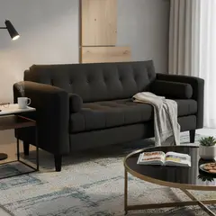BODEVIR - Sofá 3 cuerpos Retro 50 75x70x170 cm Negro