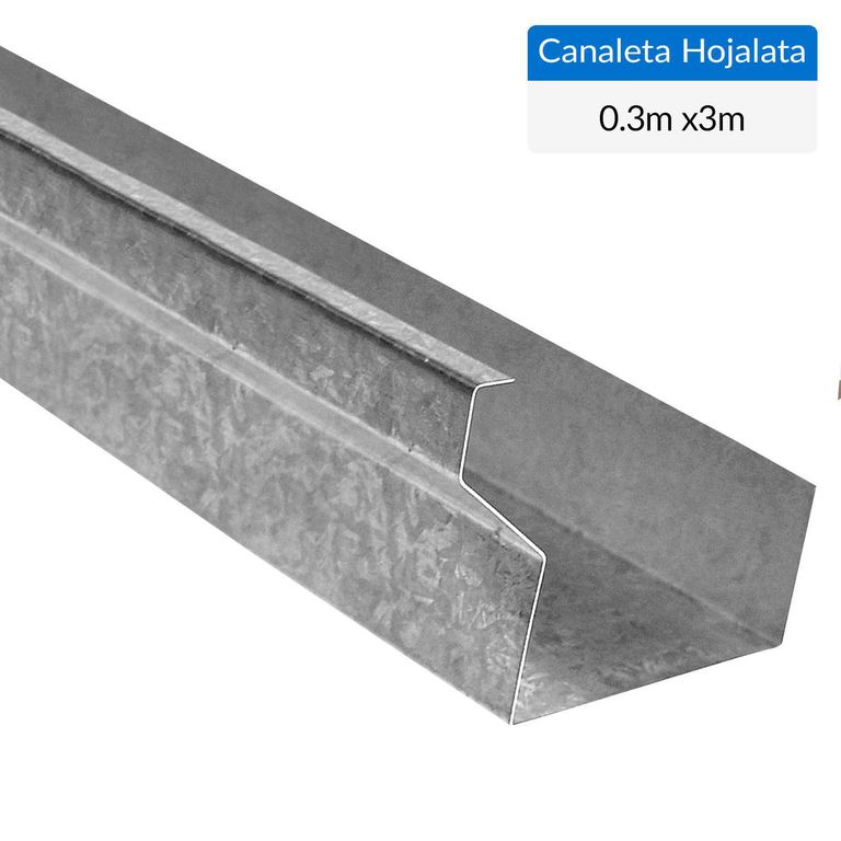 Canaleta Hojalata Galvanizada 0. 30X3 Metros Para Drenaje Lluvia