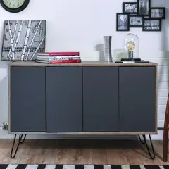 TUHOME - Buffet Vassel Miel/plomo 117.1xx75.6 cm