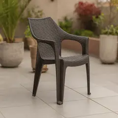 REYPLAST - Silla para Terraza Resina Aruba Marron 83x56x56 cm