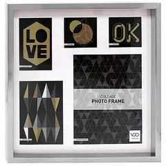 VGO - Marco de Foto 40x40 cm Cromado Plástico