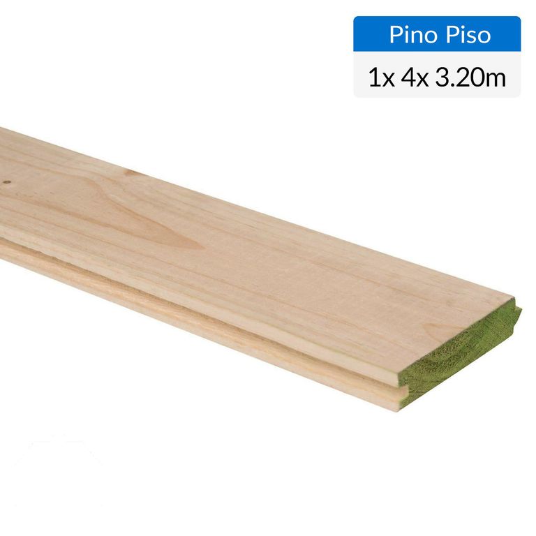Pino Piso Machihembrado Seco Cepillado 1x4 3,2 m