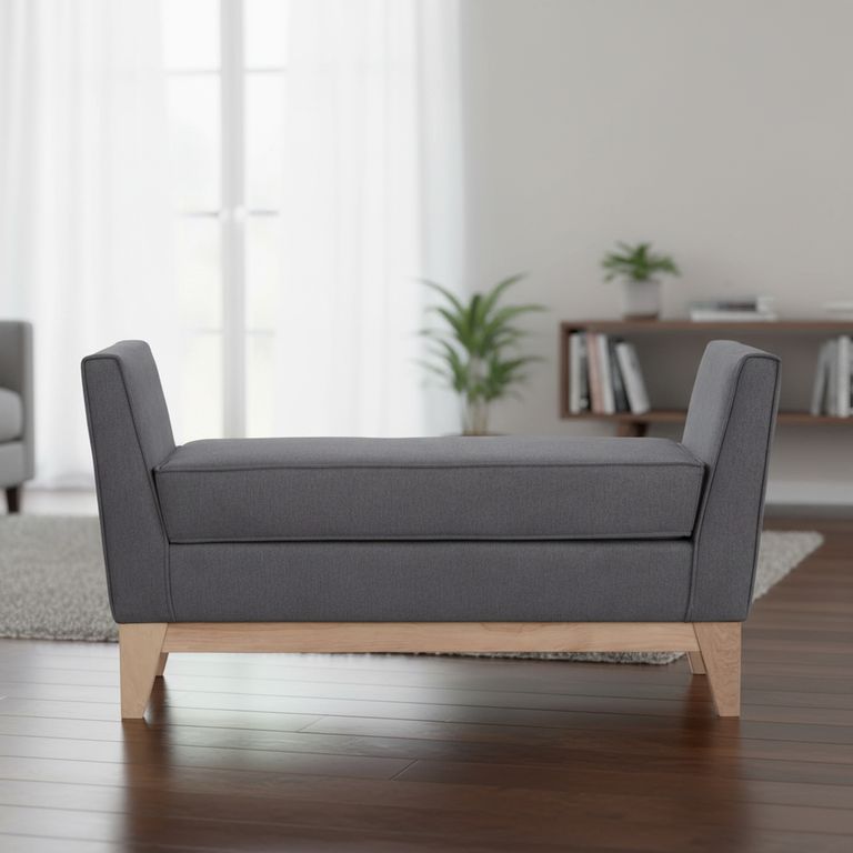 Banqueta 130x45x72 cm gris oscuro