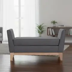 NUEVALINEA - Banqueta 130x45x72 cm gris oscuro