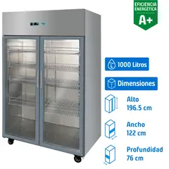 MAIGAS - Congelador Industrial 2 Puertas Vertical 1000 Litros Inox AF10G