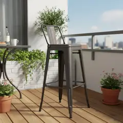 HOMY - Taburete Tolix Negro 101x43x43 cm