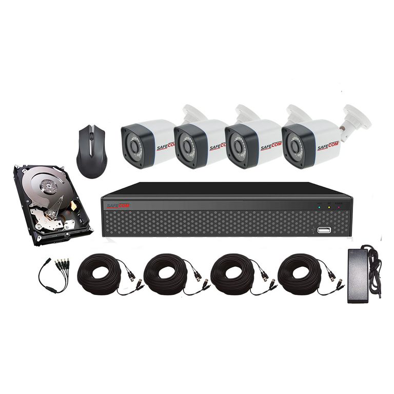 SAFECOM - Kit 4 cámaras bullet +XVR + disco duro | Ofertitas