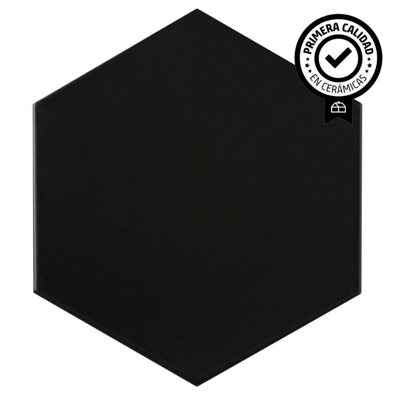 Cerámica 20x23 cm Hexagon Negro 1 m2