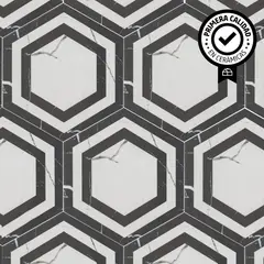 KLIPEN - Cerámica 20x23 cm Hexagon Calacatta Blanco/Negro 1.001 m2