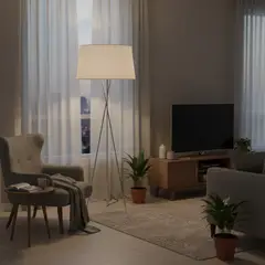 DISEÑO 3 - Lámpara de Pie Trípode Cromo Gris 65x175 cm