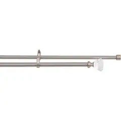 JUST HOME COLLECTION - Set de Barra Cortina Doble 19/16 mm extensible 112-274 cm Diamante