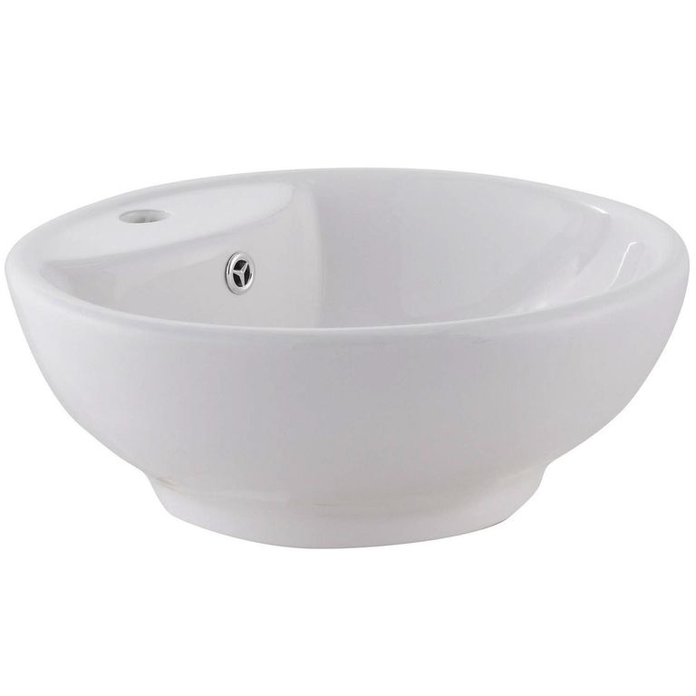 Lavamanos Sobrepuesto Forma Redonda Loza 46x18x46 cm Blanco