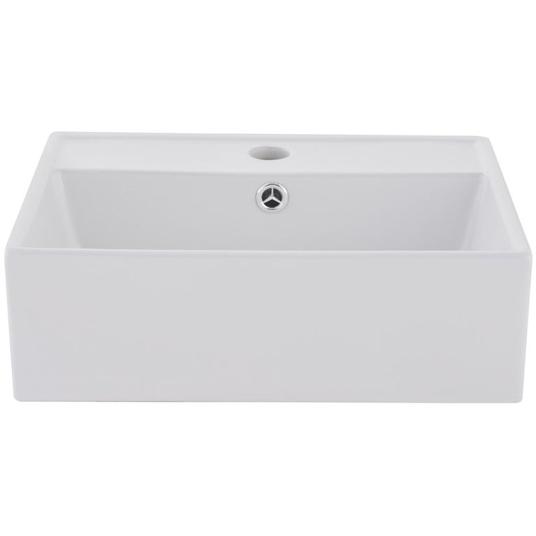 Lavamanos Sobrepuesto Forma Rectangular Loza 42.5x13.5x35.5 cm Blanco