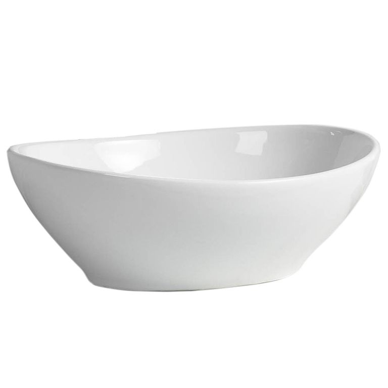 Lavamanos Sobrepuesto Forma Ovalada Loza 41x15x34 cm Blanco