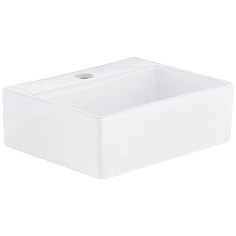 Lavamanos Sobrepuesto Forma Rectangular Loza 33x11.5x29 cm Blanco