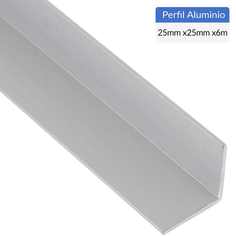 Ángulo Gris Aluminio 25x25x1 mm 6 m