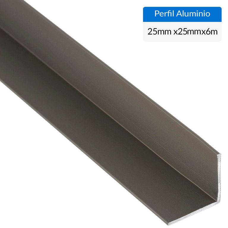 Ángulo Gris Aluminio 25x25x1 mm 6 m