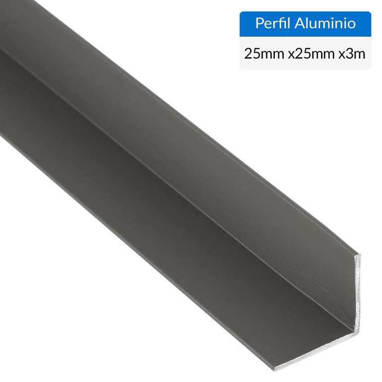 Ángulo Gris Aluminio 25x25x1 mm 3 m