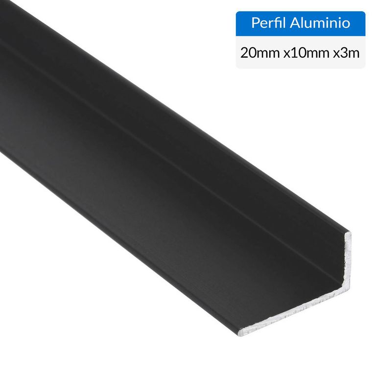 Ángulo Negro Aluminio 20x10x1,3 mm 3 m