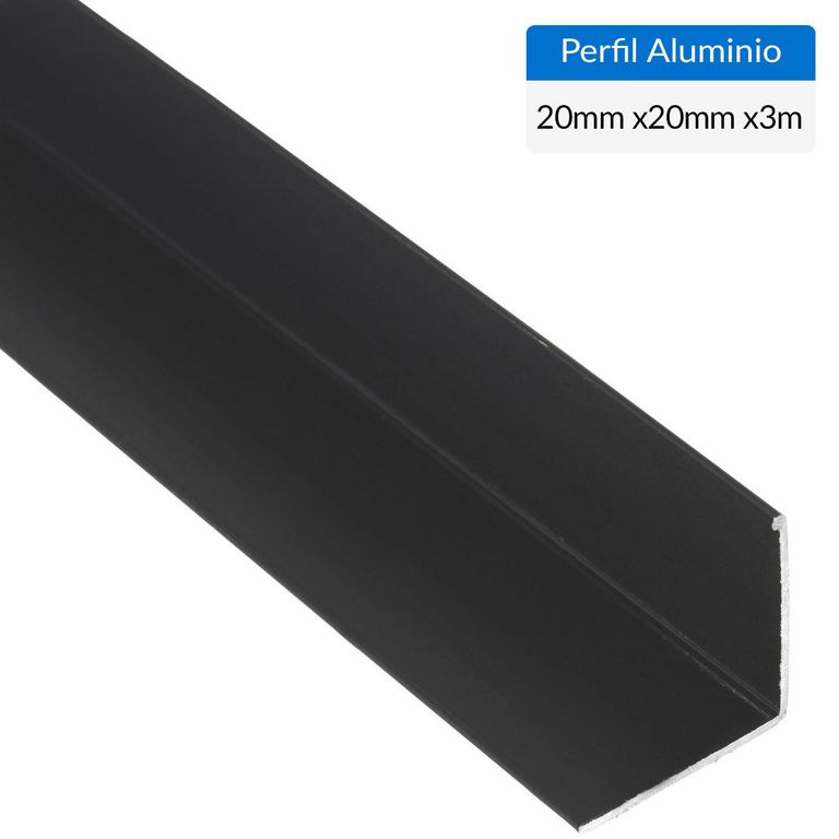 Ángulo Negro Aluminio 20x20x1 mm 3 m