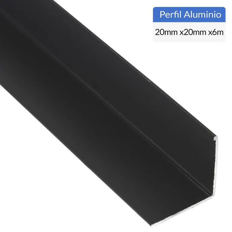 Ángulo Negro Aluminio 20x20x1 mm 6 m