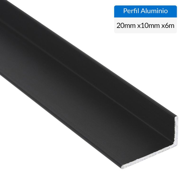 Ángulo Negro Aluminio 20x10x1,3 mm 6 m