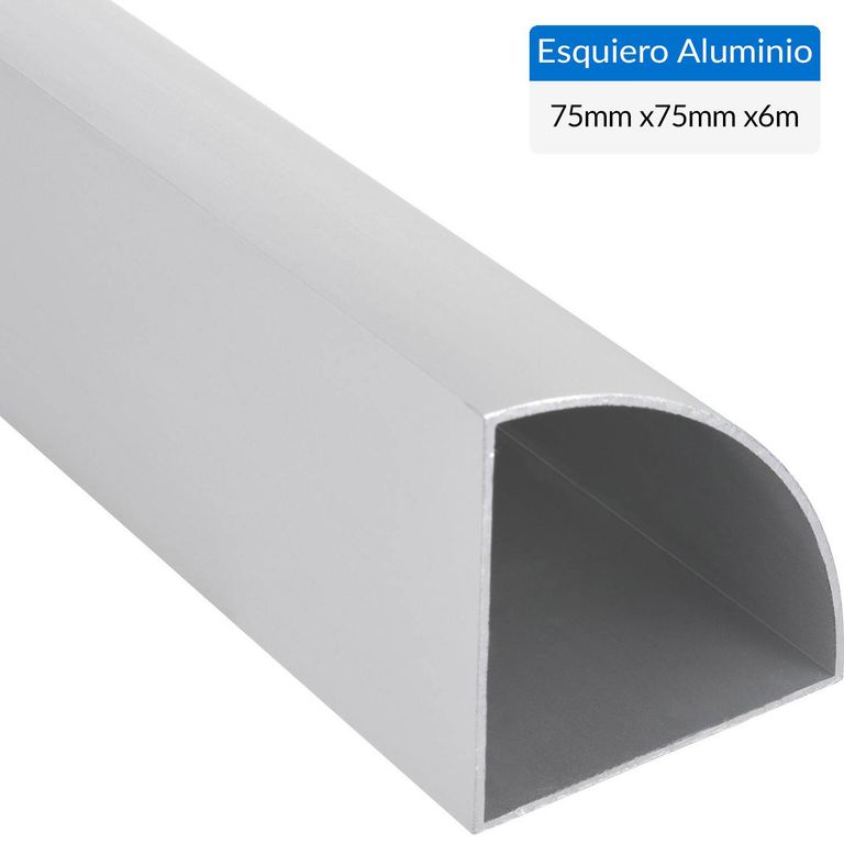 Esquinero Gris Aluminio 75x75x1,2 mm 6 m