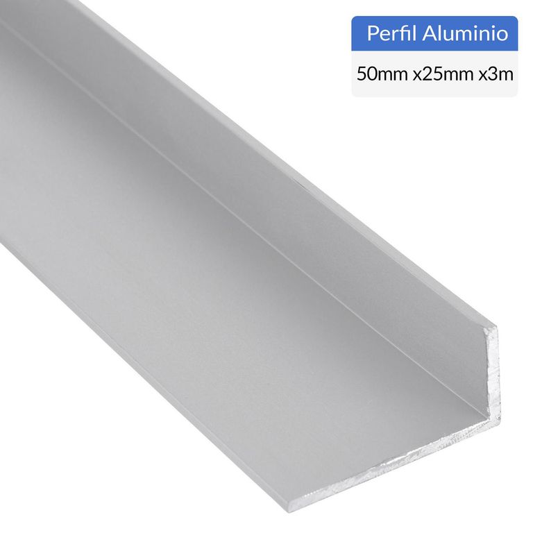 Ángulo Gris Aluminio 50x25x3 mm 3 m