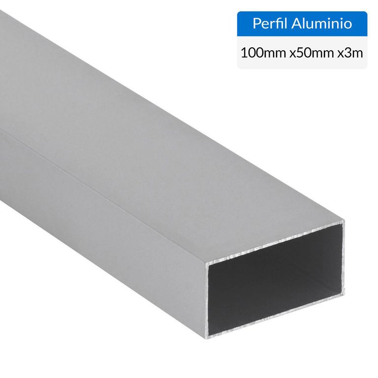 Perfil Tubular Gris Aluminio 100x50x1,5 mm 3 m